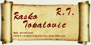 Raško Topalović vizit kartica